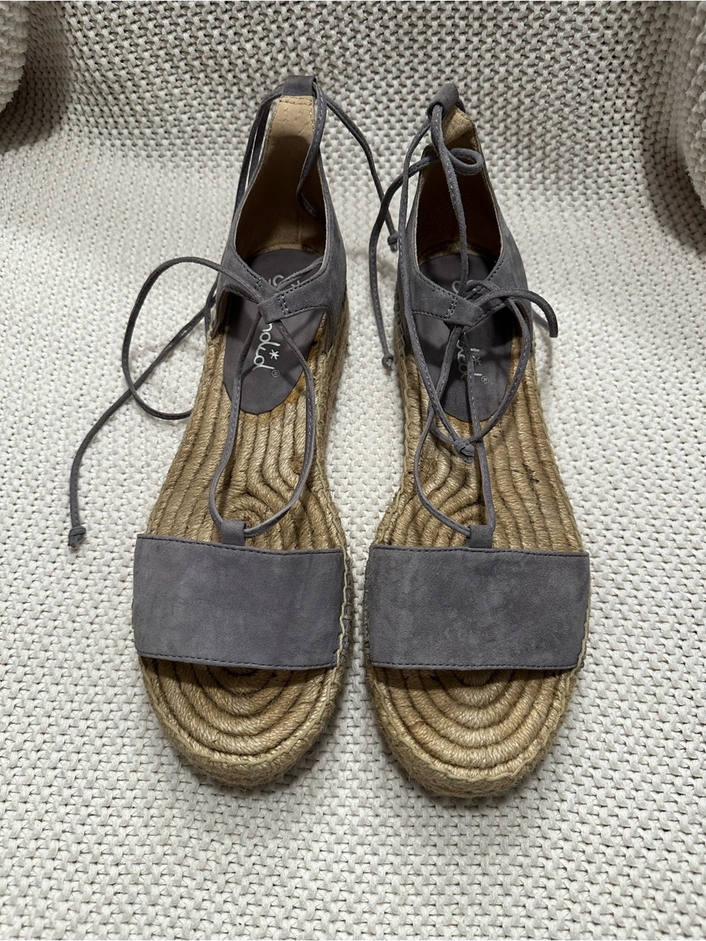 Splendid - Fernanda - Gray Suede Lace-Up Espadrille Sandal